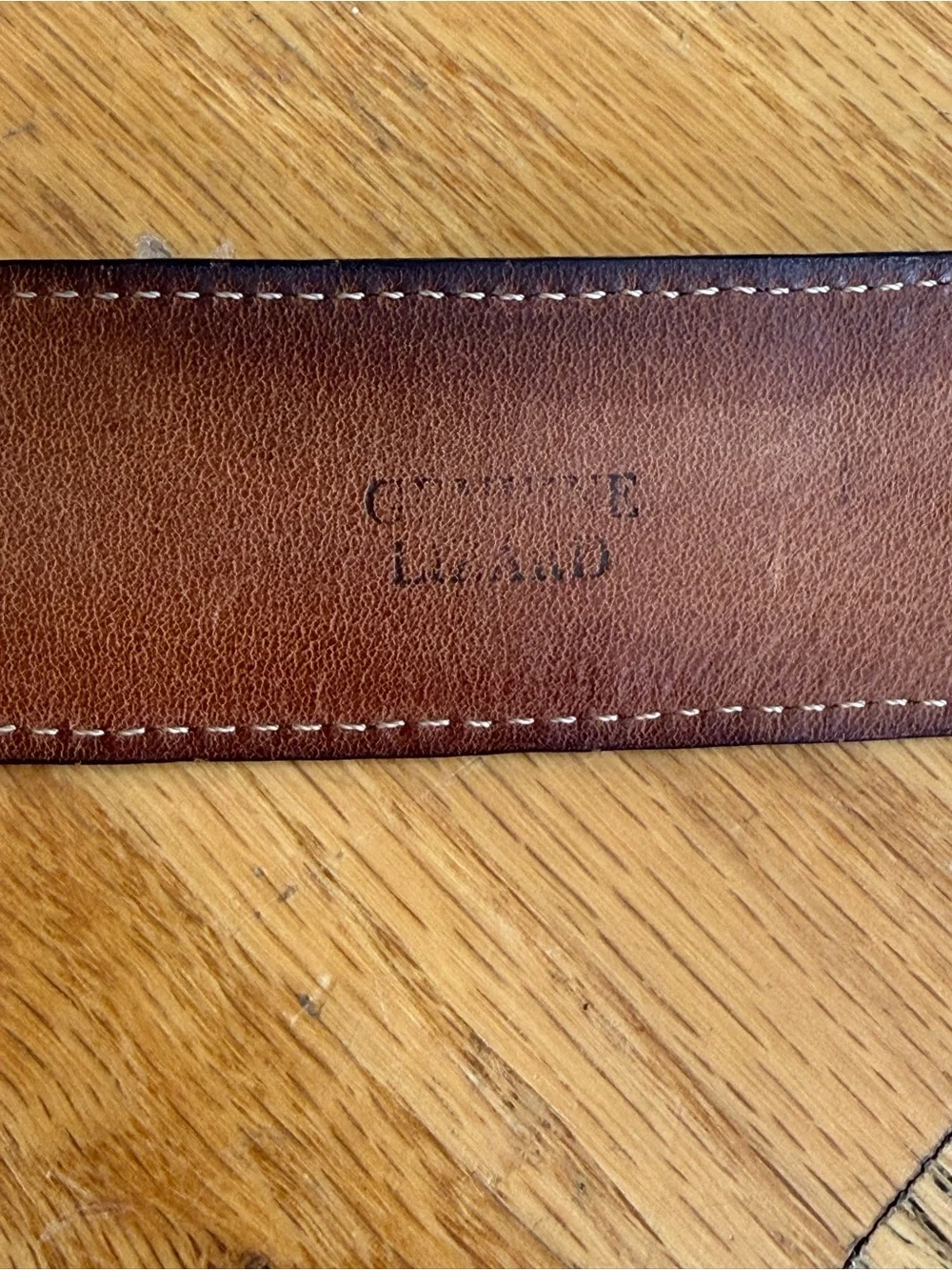 Brown Textured Leather Men's Belt with Antiqued Metal Buckle
